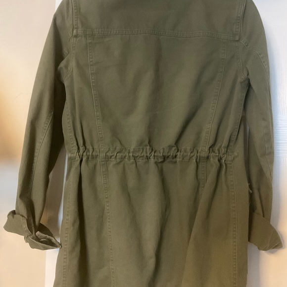 American Rag Olive Green Utility Jacket with Rose Embroidery - Picture 2 of 5